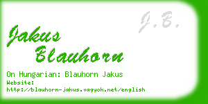 jakus blauhorn business card